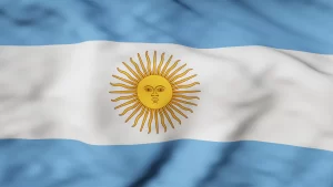 bandera argentina ondeando en el viento