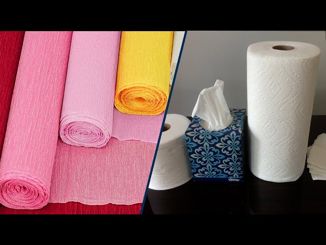 comparativa visual de papel crepe y papel china