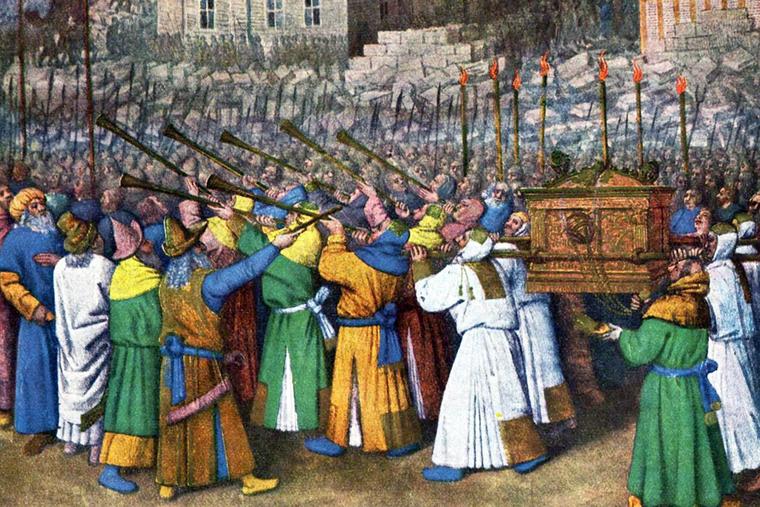 Cuántas vueltas dieron los israelitas al muro de Jericó según la Biblia 1 israelitas marchando alrededor del muro de jerico