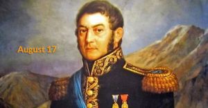 retrato del general san martin en uniforme militar