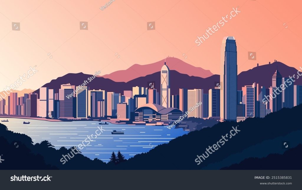 Por qué Hong Kong fue devuelto a China por Gran Bretaña en 1997 19 silueta del horizonte de hong kong al atardecer